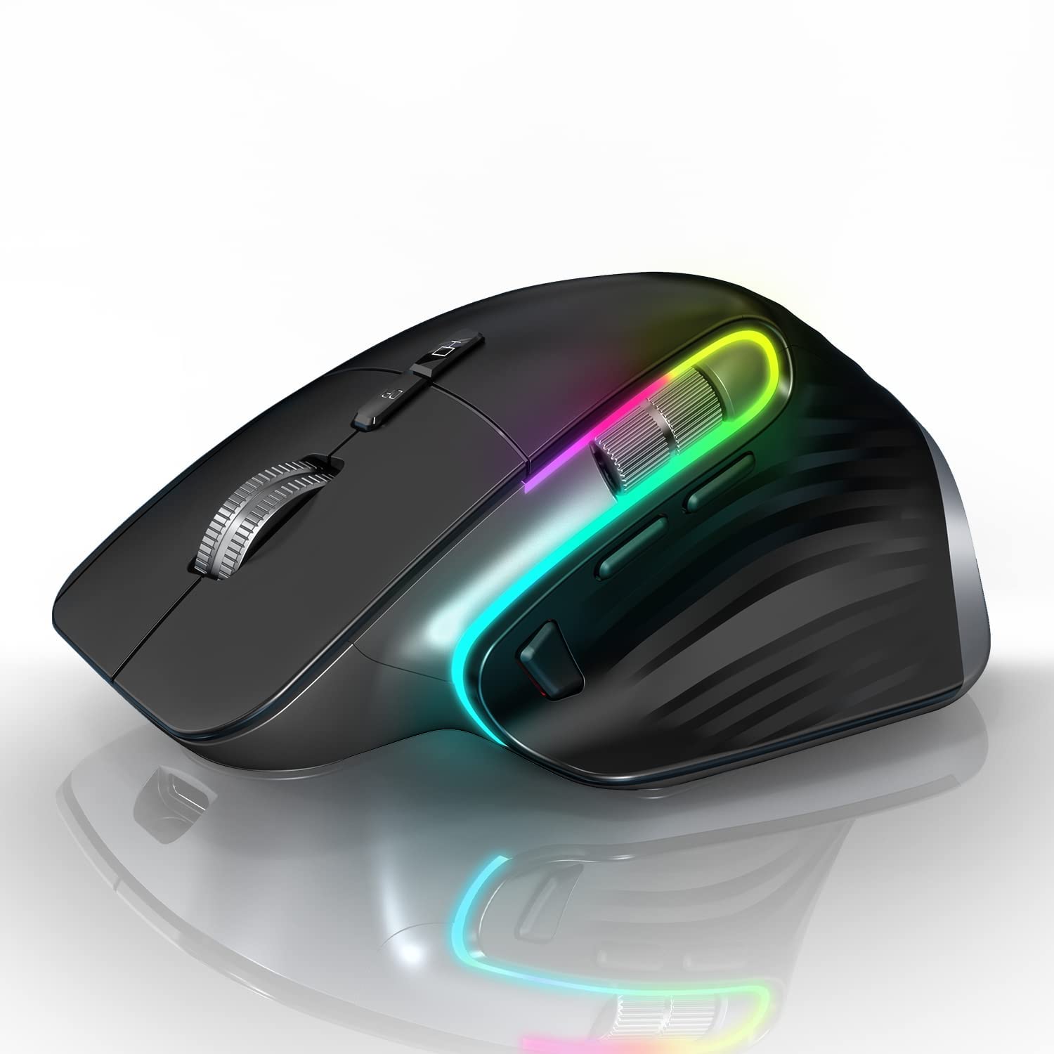 M10 LED Wireless Mouse,Ergonomic Optical Mouse Muted,Rechargeable Bluetooth 4000 DPI for Laptop,Supp